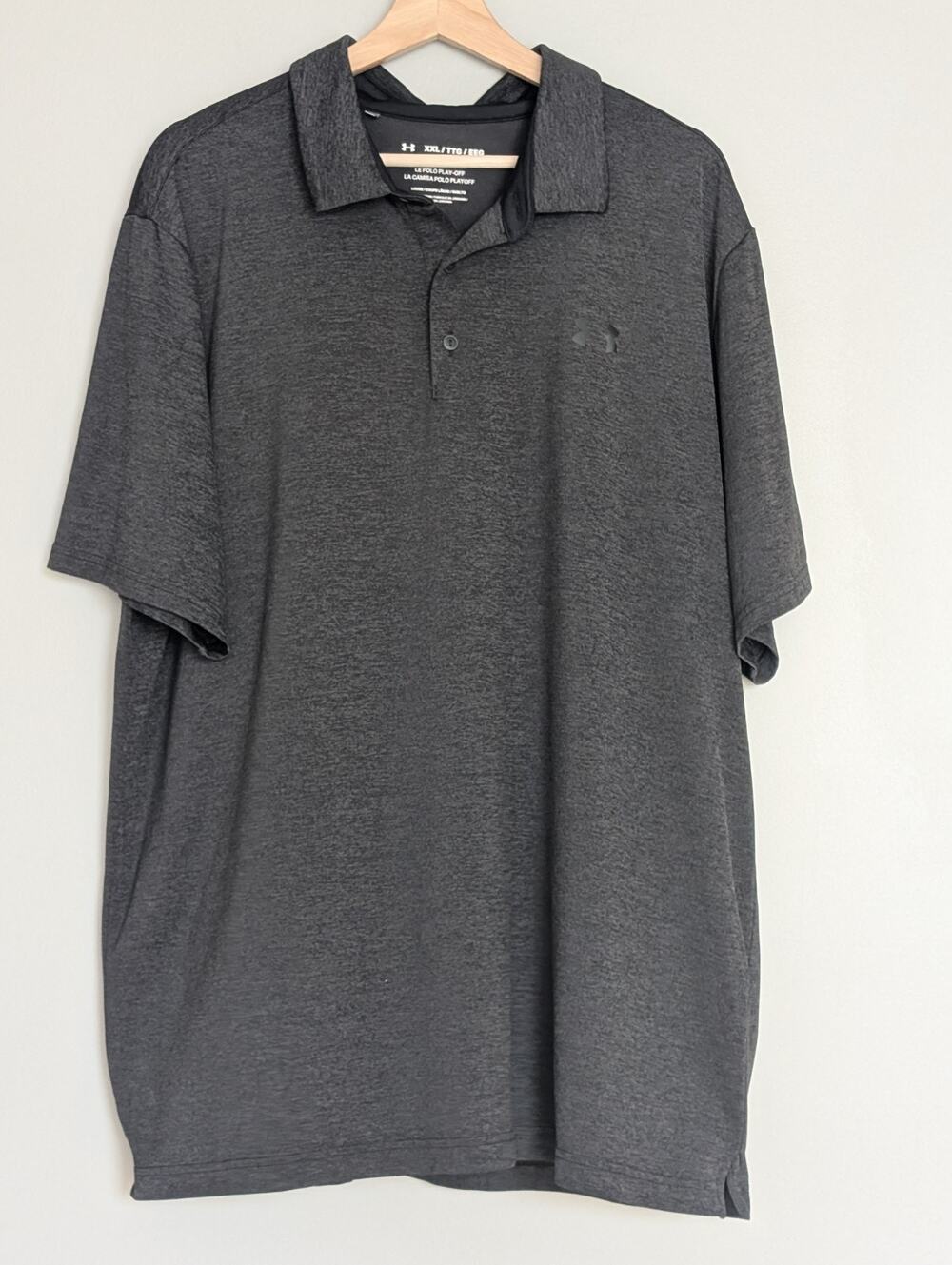 Under Armour The Playoff Polo Shirt XXL Gray Heathered Loose Fit Short Sleeve